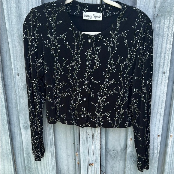 Ronni Nicole Tops - Ronni Nicole Black Floral Women's Top